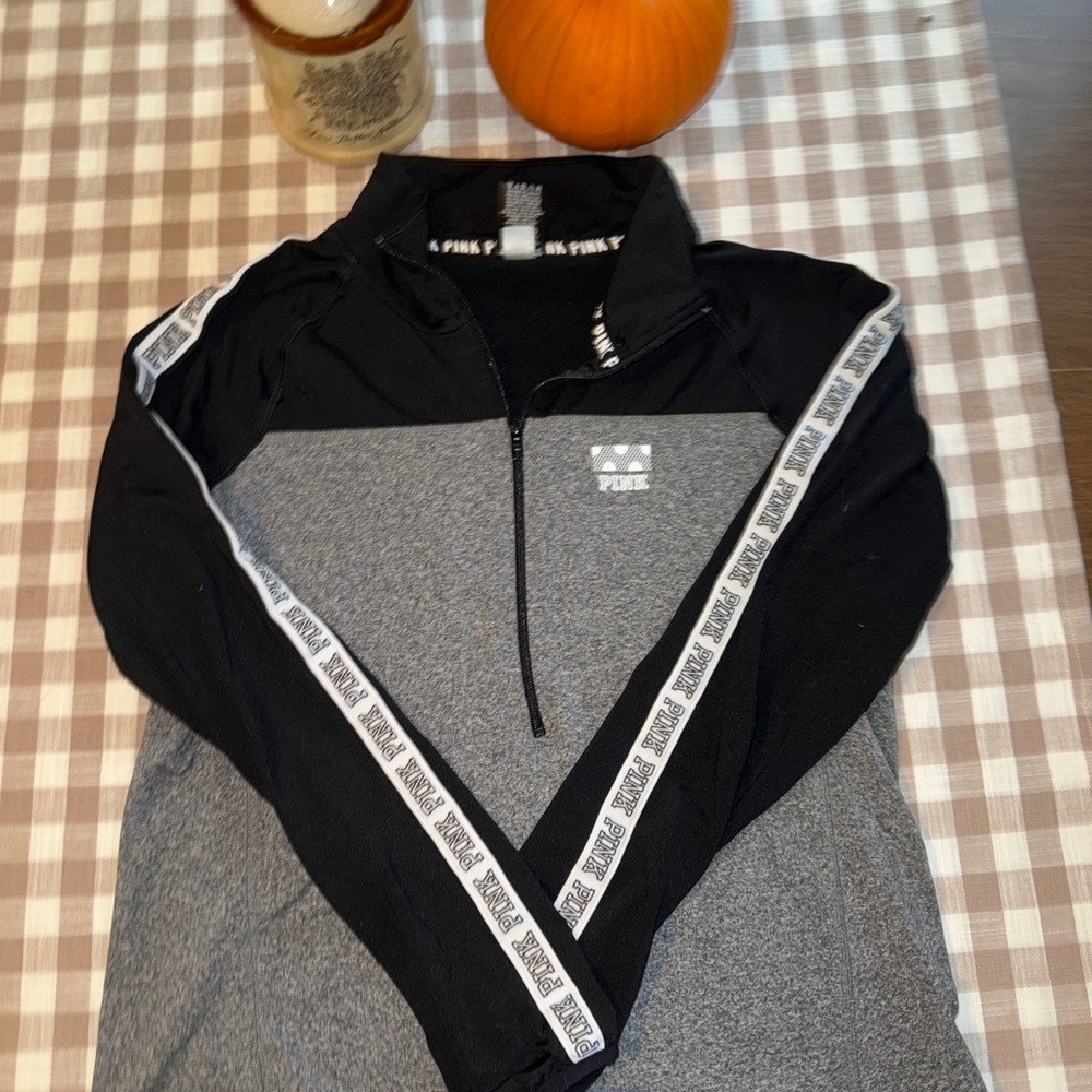 PINK Victoria's Secret Black Quarter-Zip Pullover